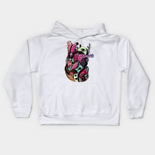 Blue Red Blend Light Heart Kids Hoodie